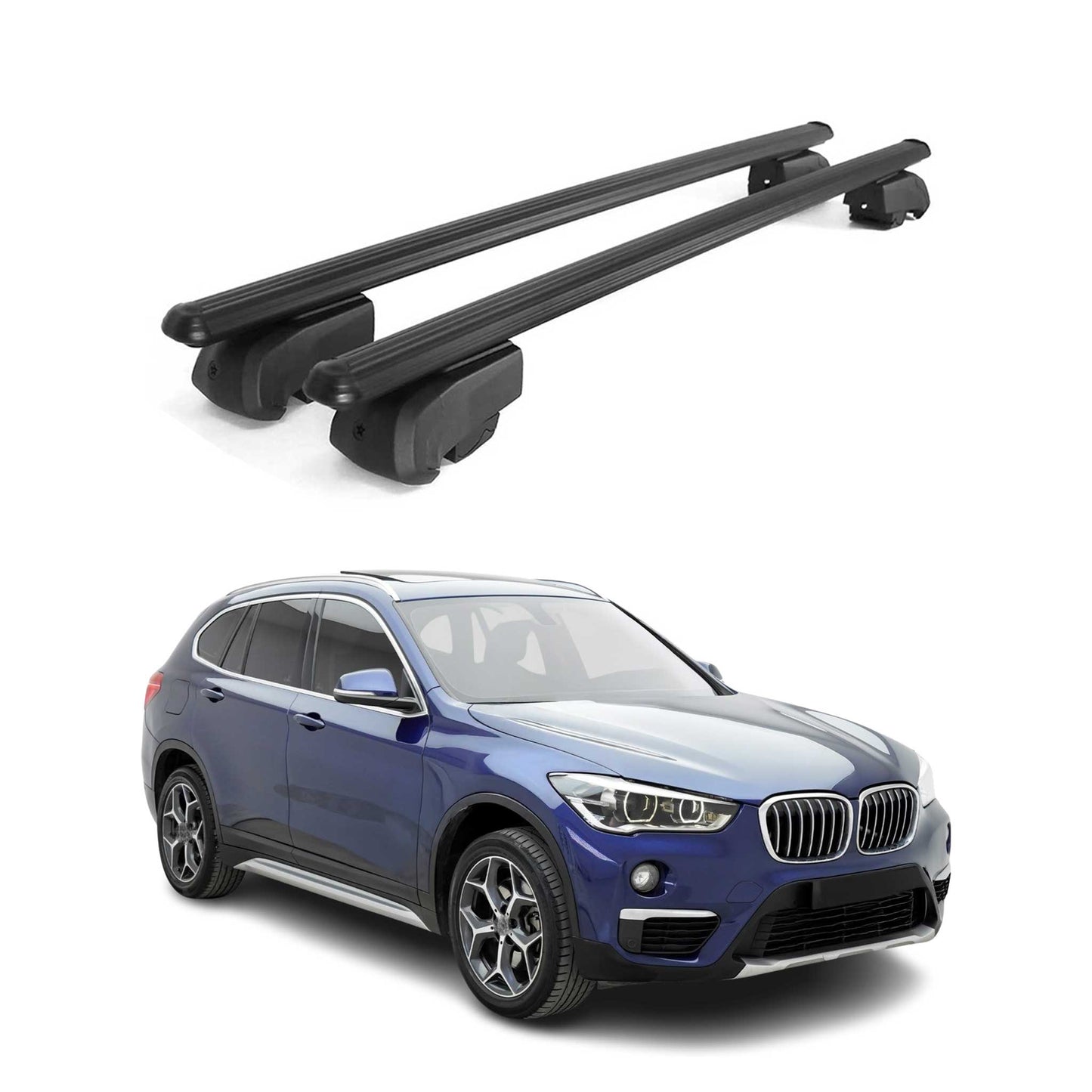 2016-2022 BMW X1 F48 Roof Rack Cross Bars Silver Luggage Carrier 2 Pcs