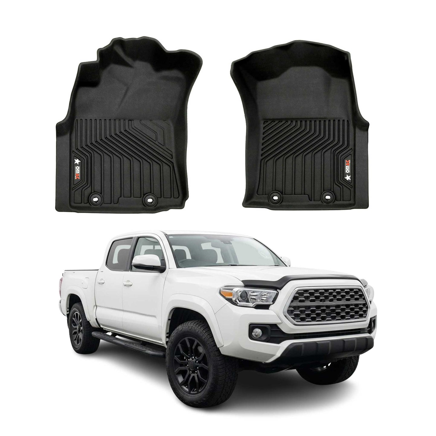 2005-2015 Toyota Tacoma Double Cab Premium Floor Mats Liners First Row Front