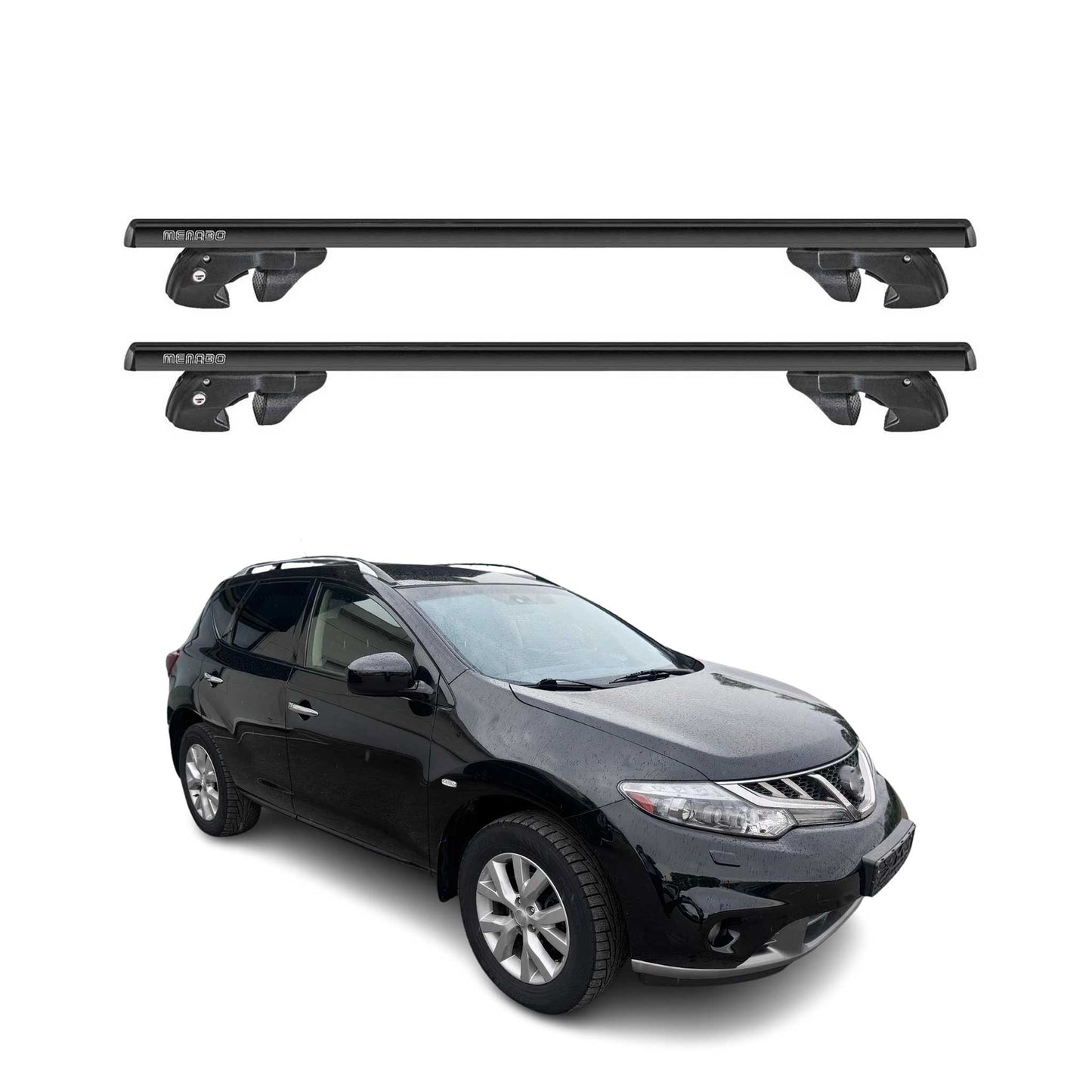 2009-2014 Nissan Murano Roof Rack Cross Bars Black