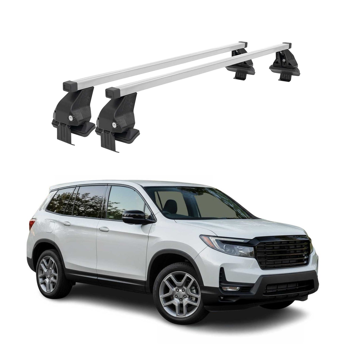 2019-2025 Honda Passport Roof Rack Cross Bars Silver