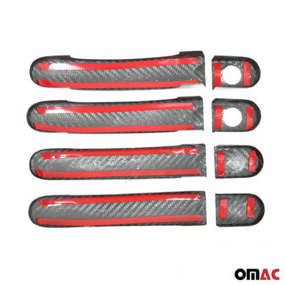 OMAC Door Handle Cover Protector for VW T5 Transporter 2003-15 Carbon Fiber 2Key Hole 7522048C