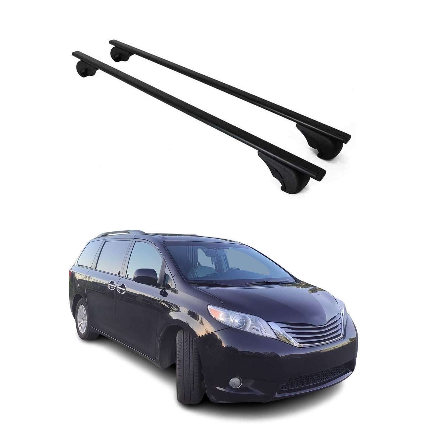 2021-2025 Toyota Sienna Roof Rack Cross Bars Black