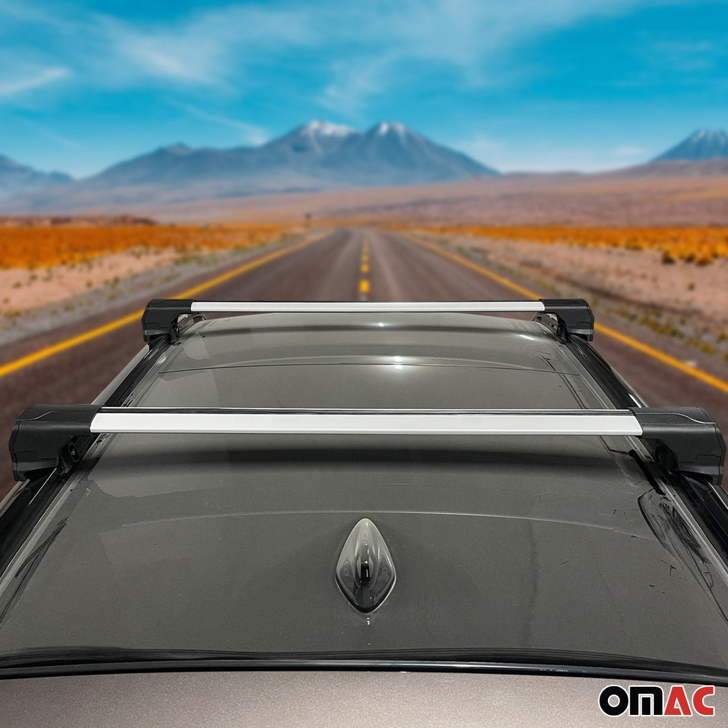 OMAC Alu Roof Racks Cross Bars Luggage Carrier for Maserati Levante 2017-2024 Gray 2x '7901916