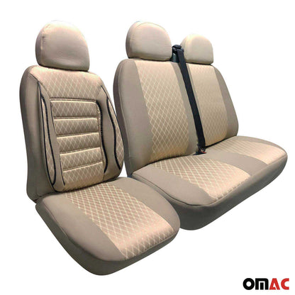 OMAC Front Car Seat Covers Protector for VW Eurovan 1993-2003 Beige 2+1 Set A012010