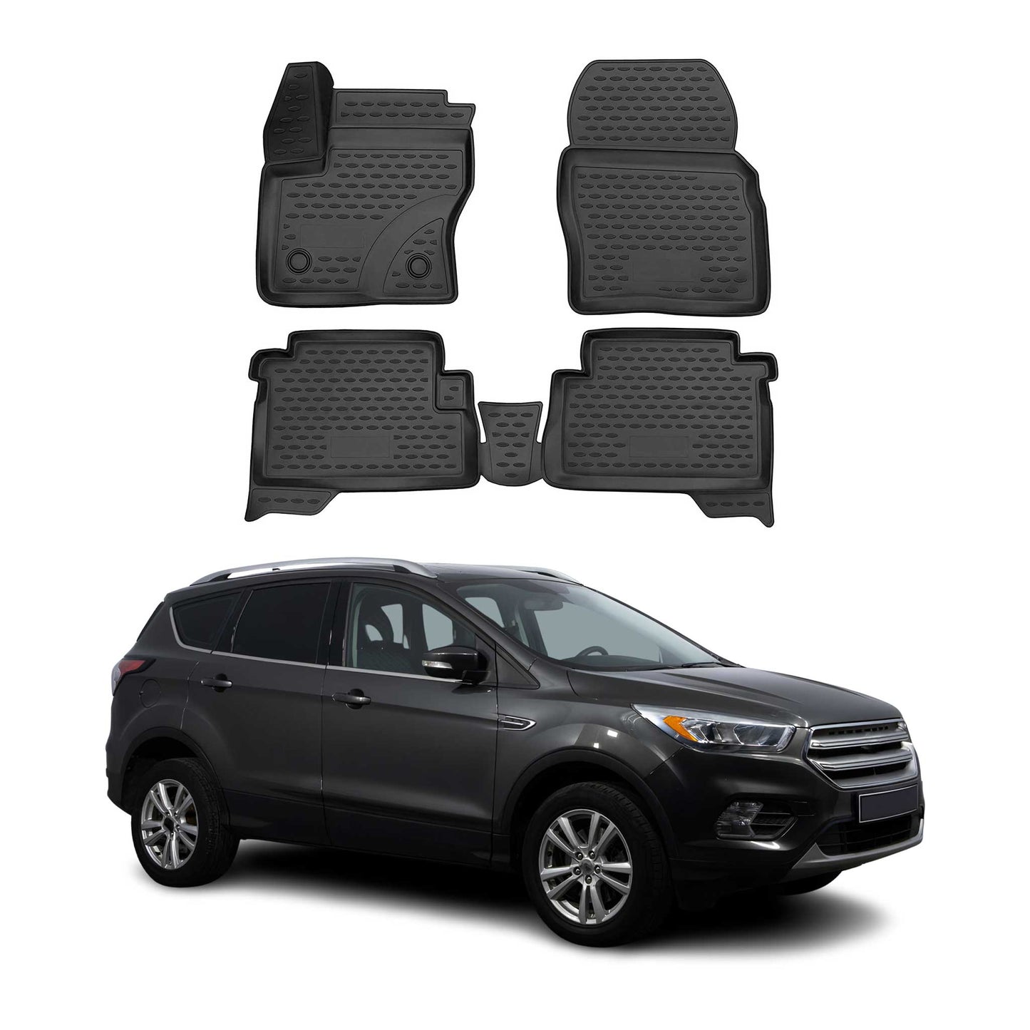 2013-2019 Ford Escape Floor Mats Liners Full Set All Weather Black
