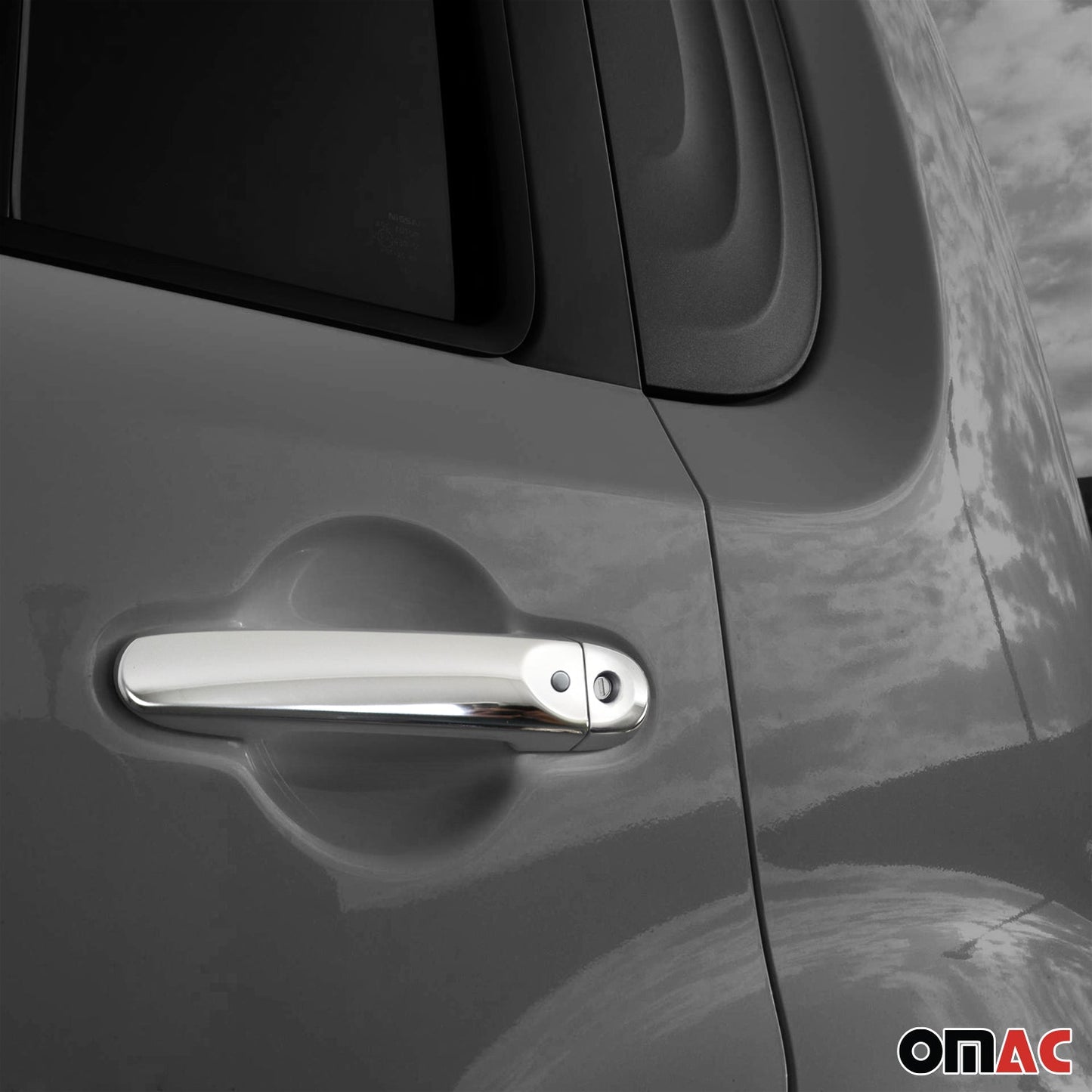 OMAC Car Door Handle Cover Protector for Nissan Cube 2009-2014 Steel Chrome Sensor '5087042