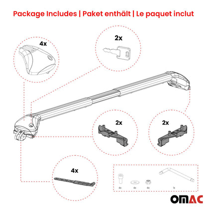 2008-2014 Mini Cooper Clubman R55 Roof Rack Cross Bars Silver