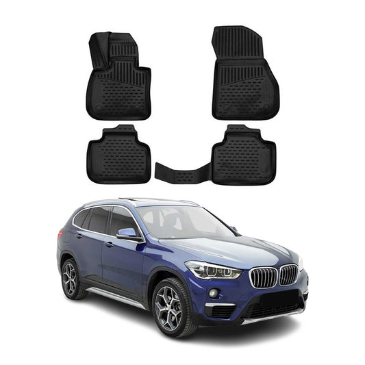 2016-2022 BMW X1 F48 Floor Mats Liners Full Set All Weather Black