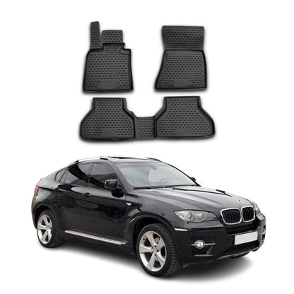 2008-2014 BMW X6 E71 & E72 Floor Mats Liners Full Set All Weather Black
