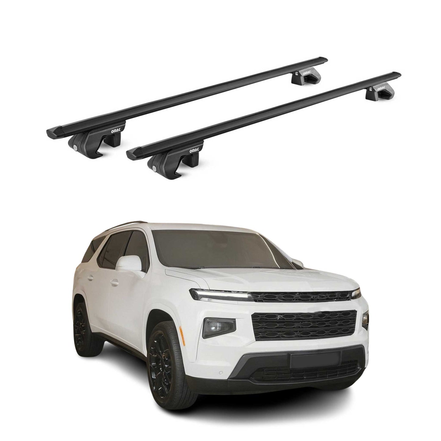 2024-2025 Chevrolet Traverse Roof Rack Cross Bars Luggage Carrier Alu Black