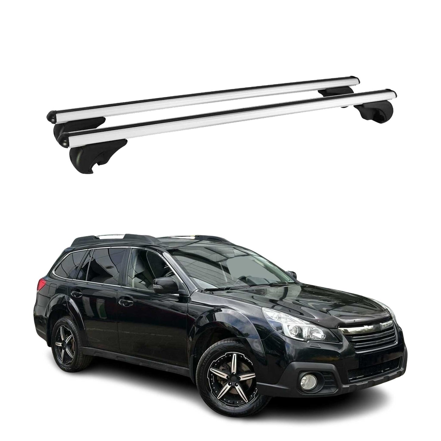 2010-2014 Subaru Outback Roof Rack Cross Bars Silver