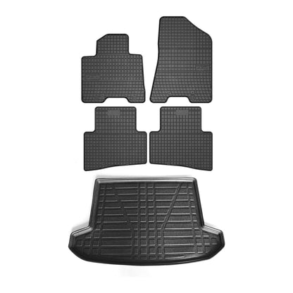 OMAC Floor Mats Cargo Liner Set for Hyundai Tucson 2016-2021 Black 5 Pcs 3224YPS-484