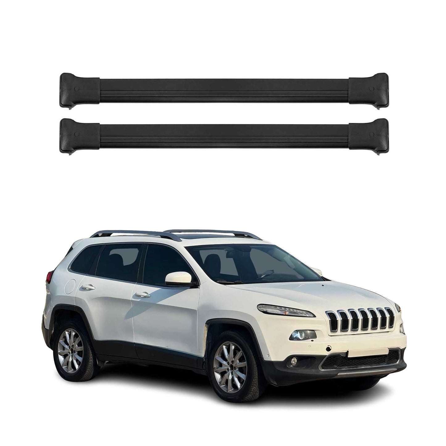 2014-2023 Jeep Cherokee Roof Rack Cross Bars Black