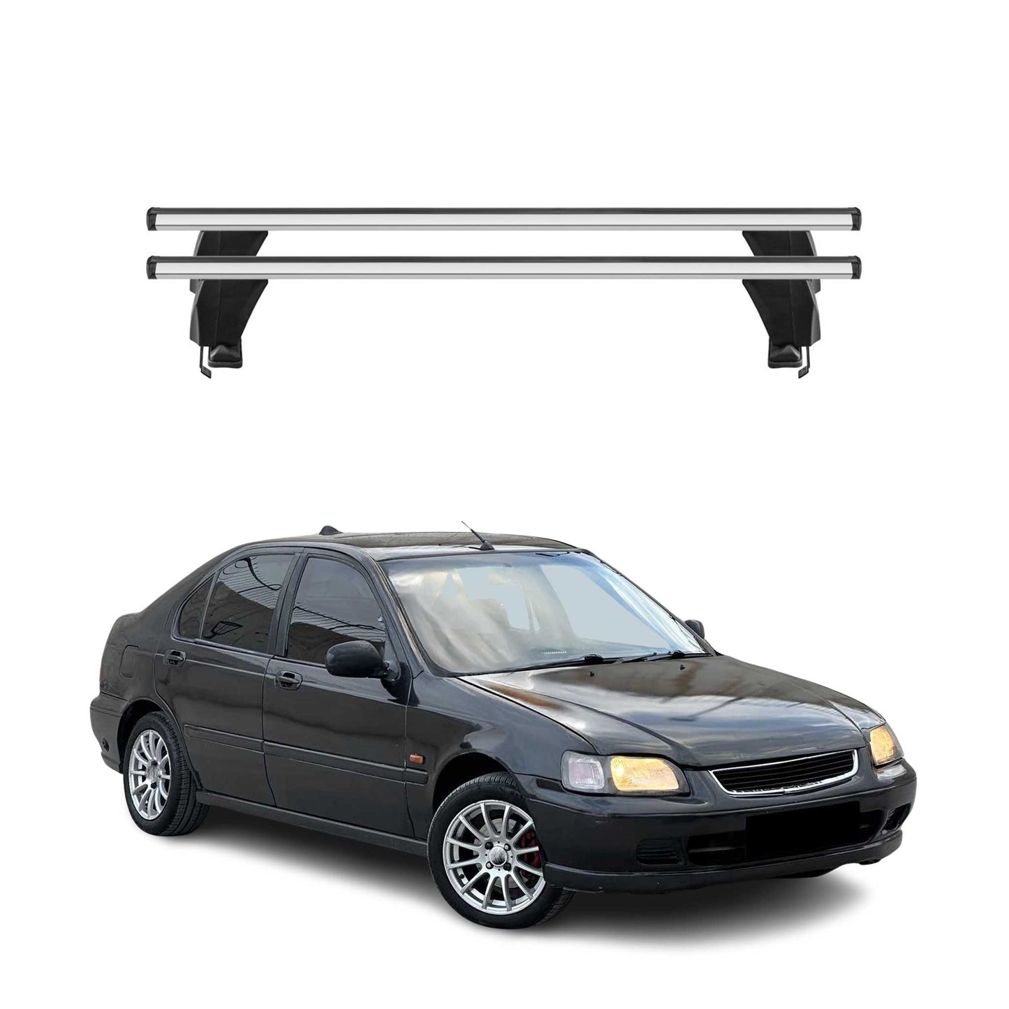 1996-2000 Honda Civic Hatchback Roof Rack Cross Bars Silver