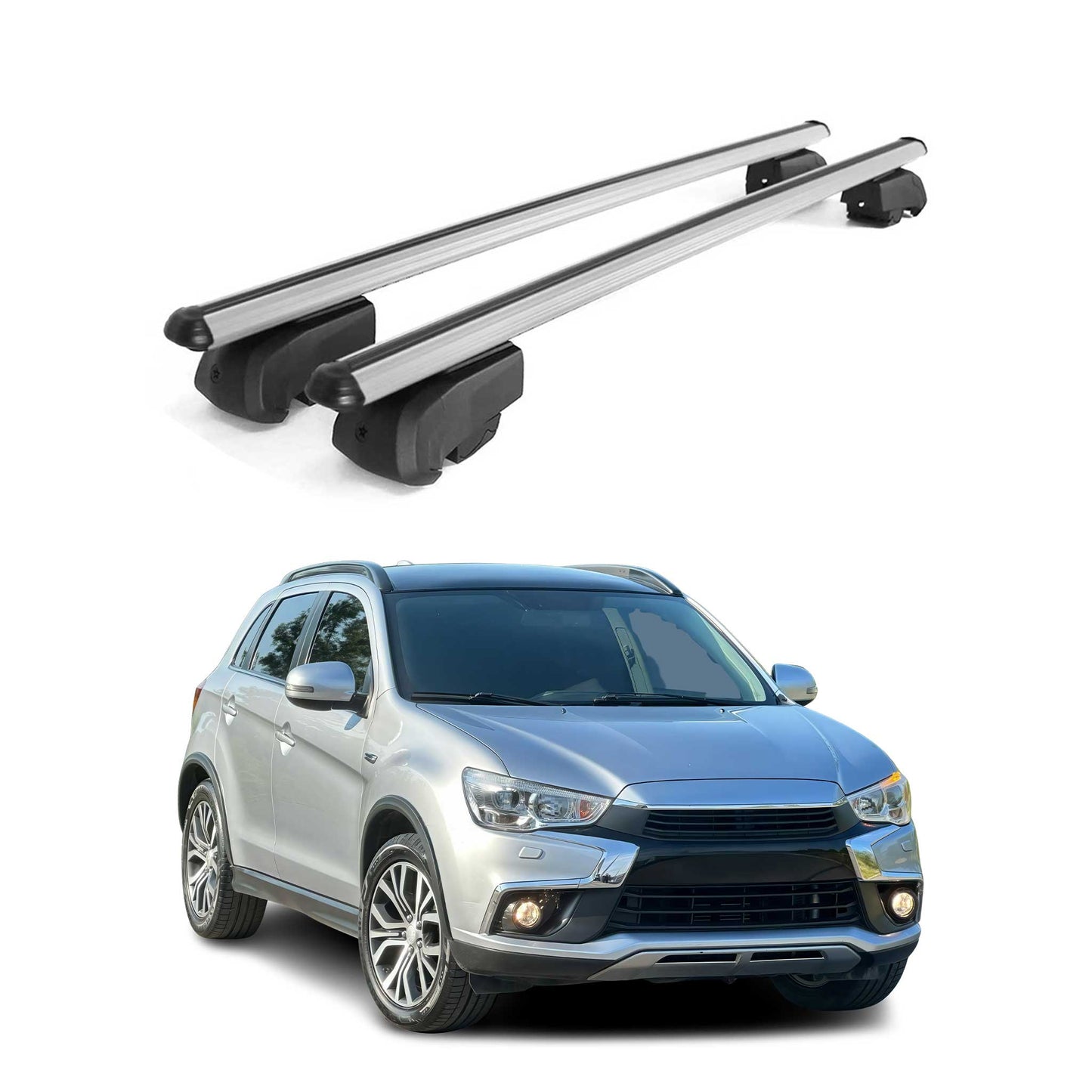 2011-2024 Mitsubishi Outlander Sport Roof Rack Cross Bars Silver