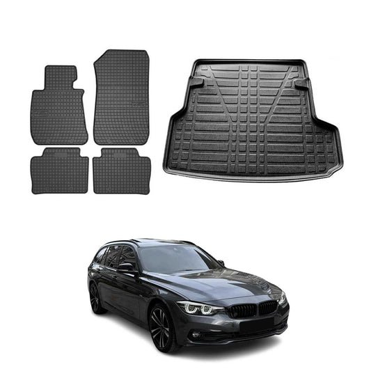 2012-2019 BMW 3 Series F31 Wagon Floor Mats Cargo Liner Set