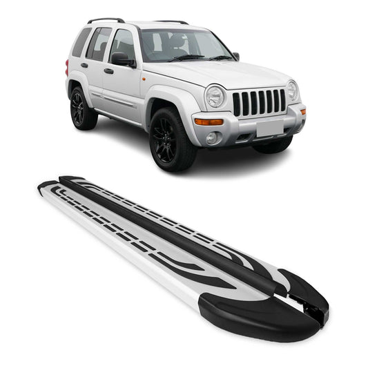 2002-2007 Jeep Liberty Running Boards Side Steps Silver