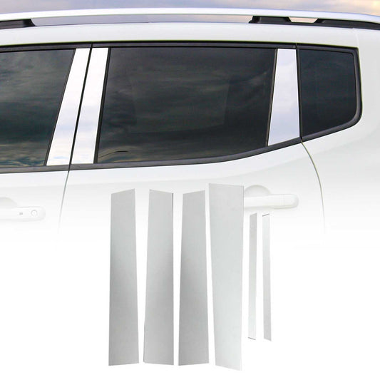 2013-2022 Buick Encore Window B Pillar Posts Door Trim Cover Stainless Steel Silver 6x