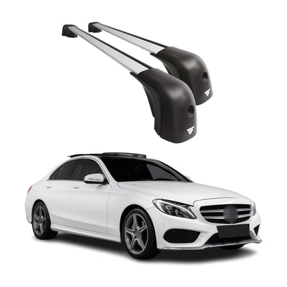 2015-2021 Mercedes C Class W205 Sedan Roof Rack Cross Bars Silver