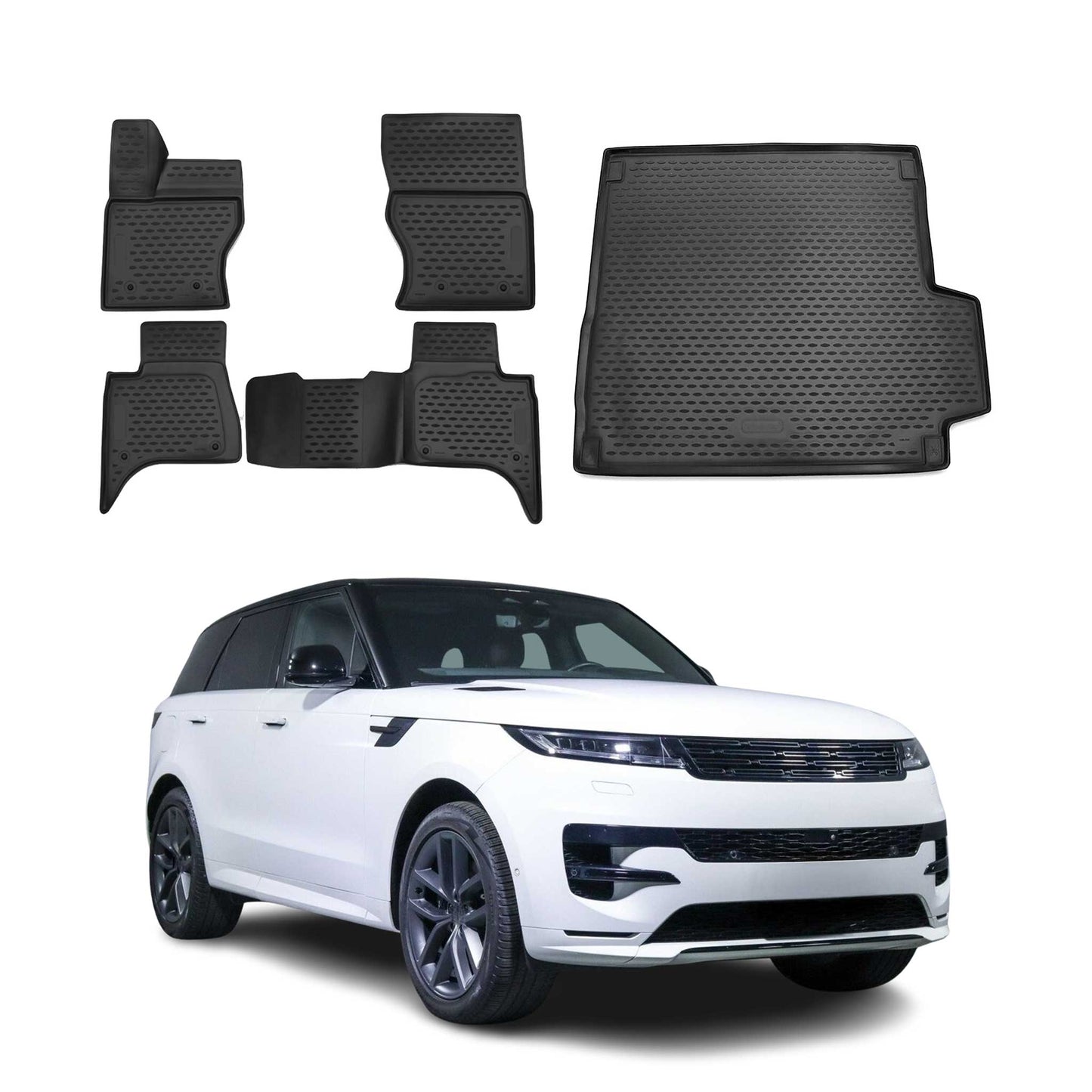 2014-2022 Land Rover Range Rover Sport Floor Mats & Cargo Liner Full Set All Weather Black
