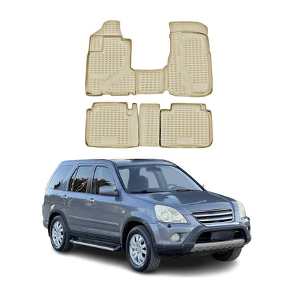 2002-2006 Honda CR-V Floor Mats Liners Full Set All Weather Beige