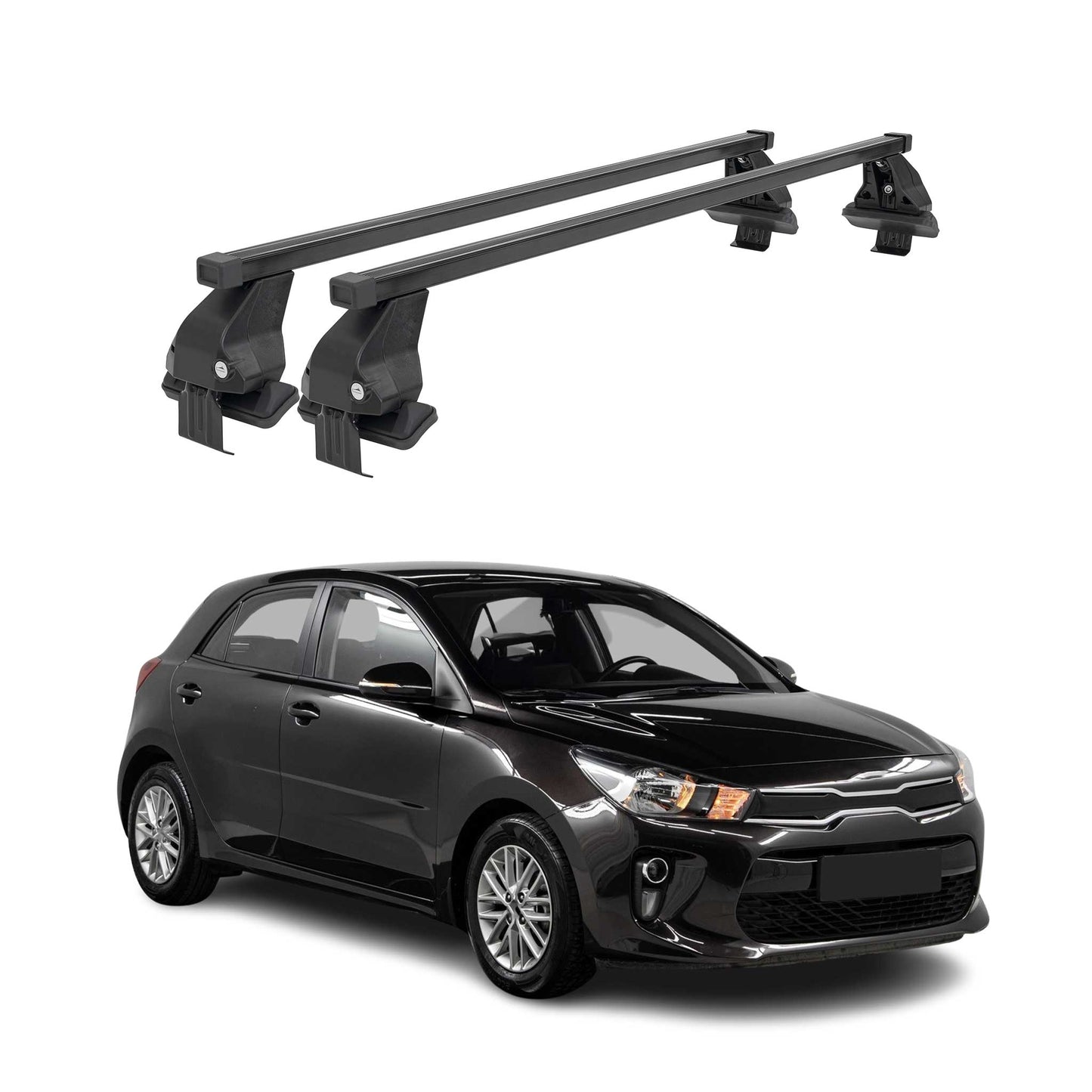 2018-2023 Kia Rio Hatchback Roof Rack Cross Bars Black