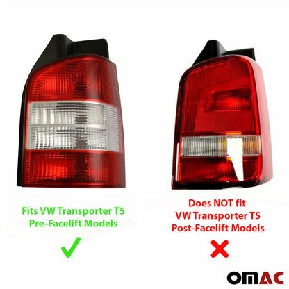 OMAC Trunk Tail Light Trim Frame for VW T5 Transporter 2003-2015 Steel Silver 2 Pcs 7522101