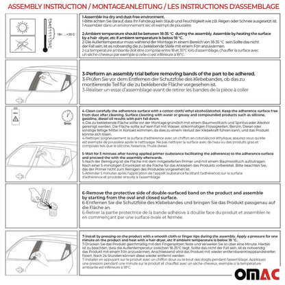 2015-2021 VW Golf Mk7 Window B Pillar Posts Door Trim Cover Stainless Steel Silver 4x
