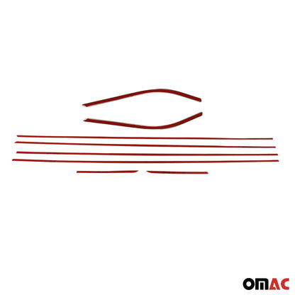 OMAC Window Molding Trim Streamer for Toyota Prius 2010-2015 Silver 8Pcs Steel OM3557900
