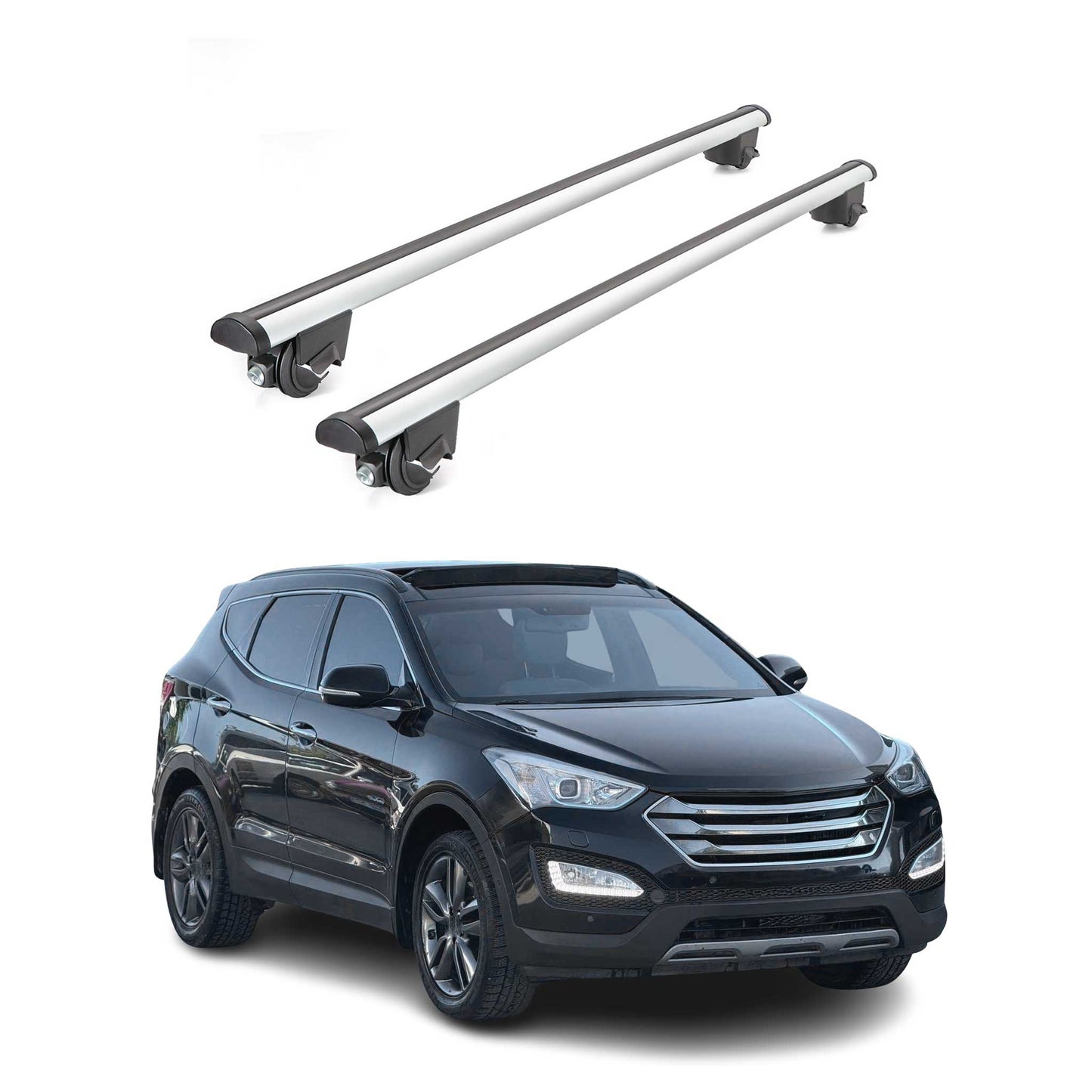 2013-2018 Hyundai Santa Fe Roof Rack Cross Bars Silver