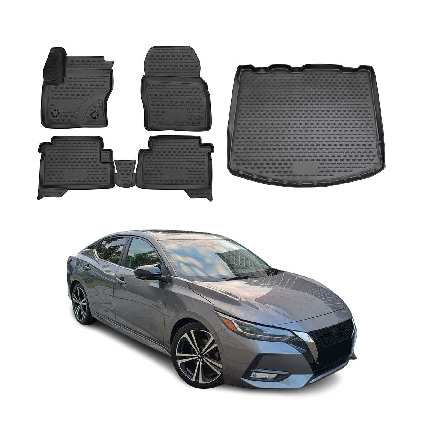 2020-2025 Nissan Sentra Floor Mats & Cargo Liner Full Set Black