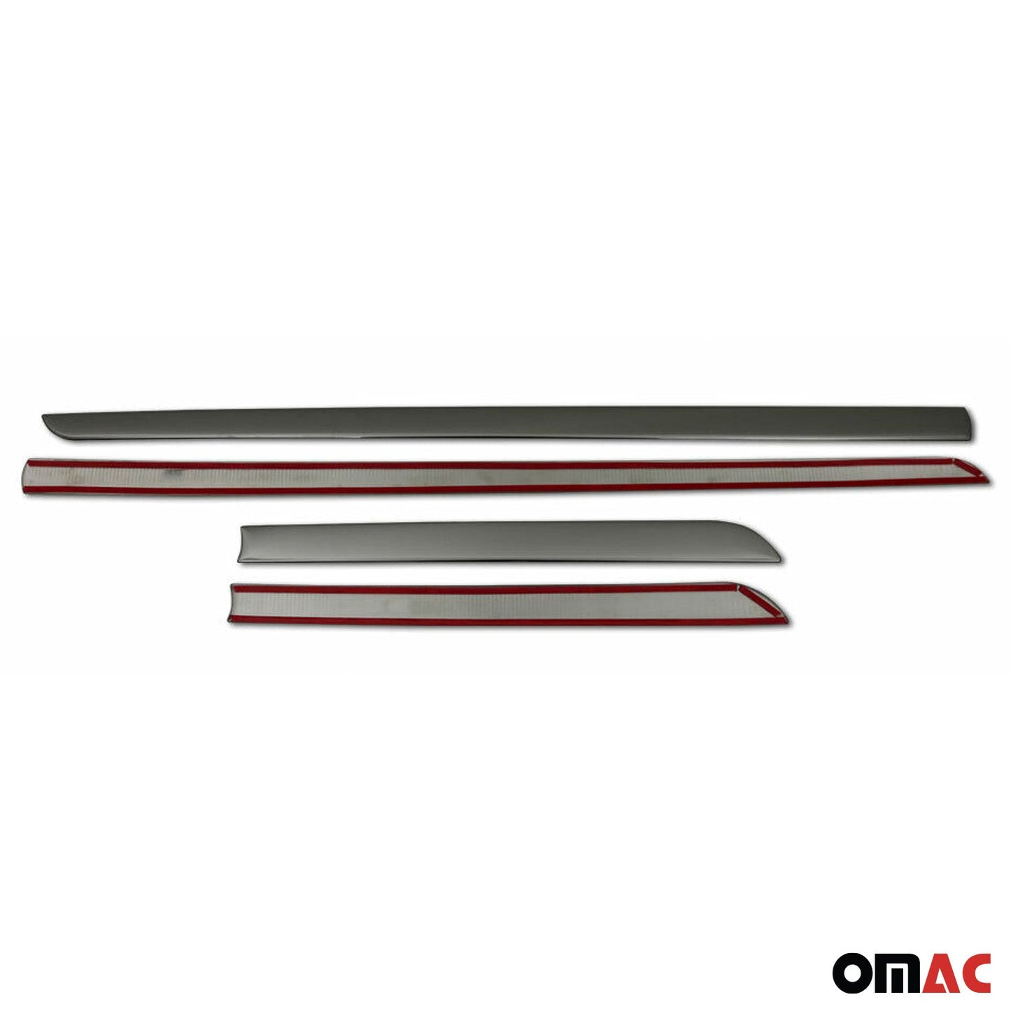 OMAC Side Door Molding Trim Skirt Garnish for Chevrolet Stainless Steel Dark 4 Pcs U028544