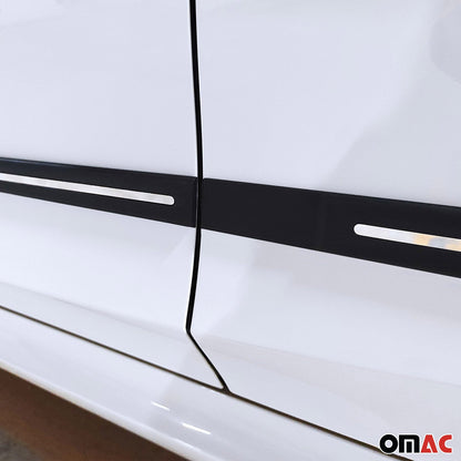 OMAC Side Door Protector Black and S.Steel Trim Cover Auto Strips Accessory for BMW U021961