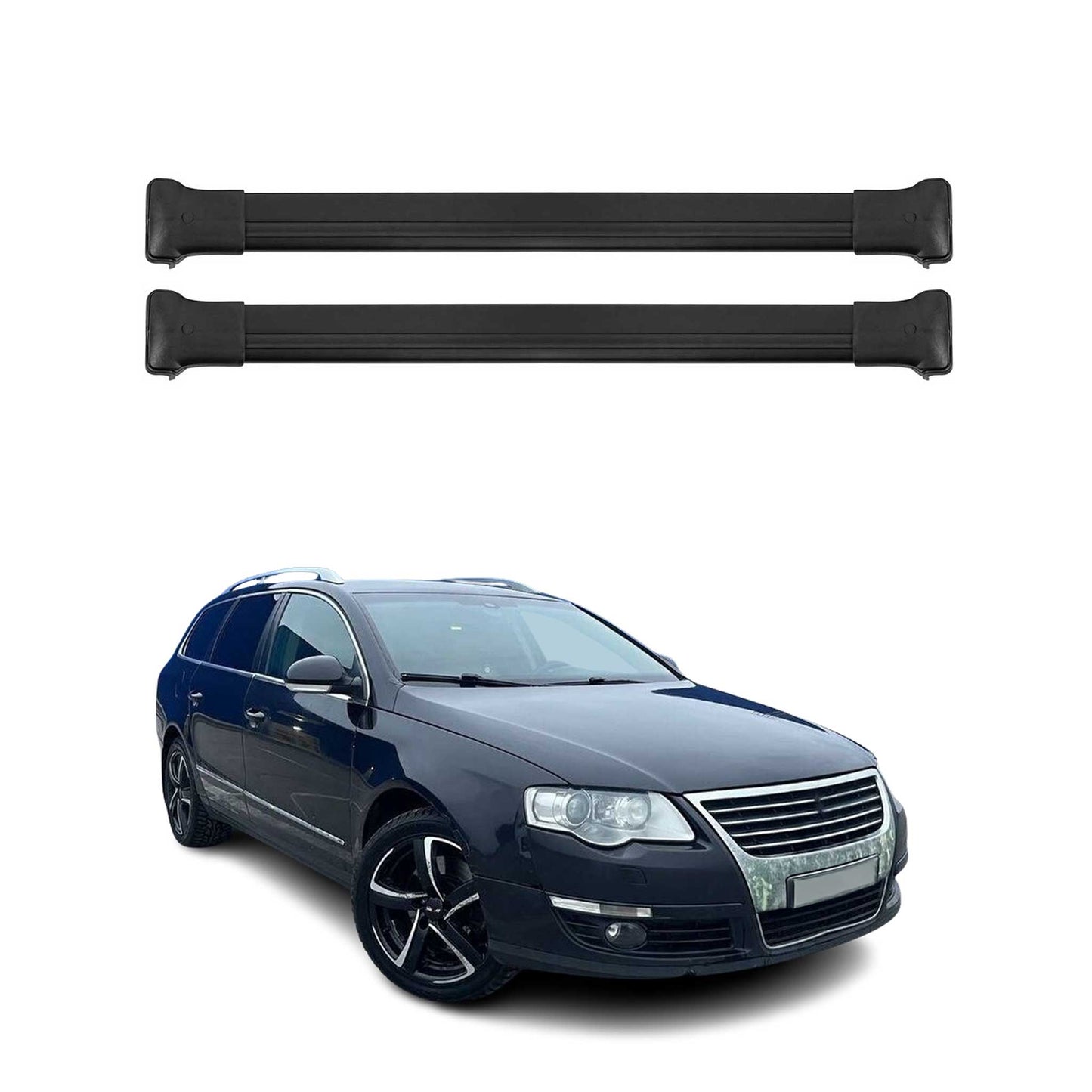 2006-2010 VW Passat B6 Wagon Alltrack Roof Rack Cross Bars Black
