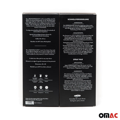 OMAC Quick Detailing & Wax Finish Spray Dry Cleaning Cloth Kit Car Care Set Gift Box HFKIT002