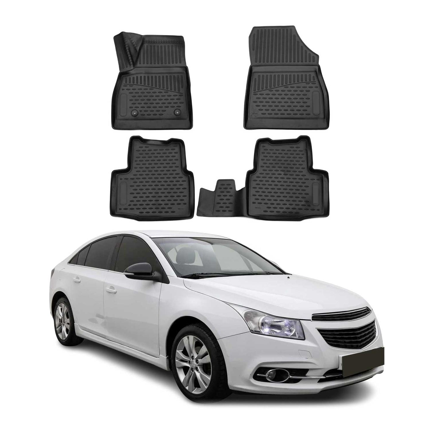 2016-2019 Chevrolet Cruze HB Floor Mats Liners Full Set All Weather Black