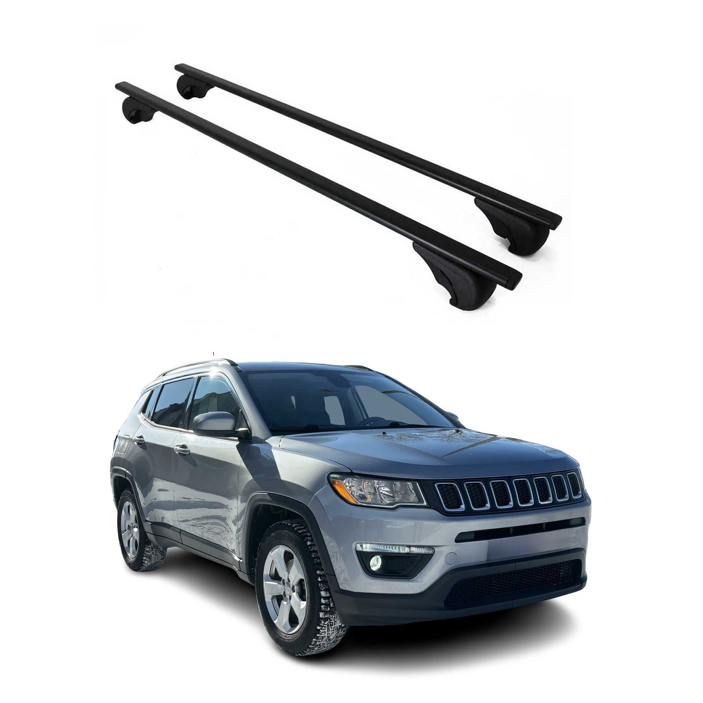 2017-2025 Jeep Compass Roof Rack Cross Bars Black