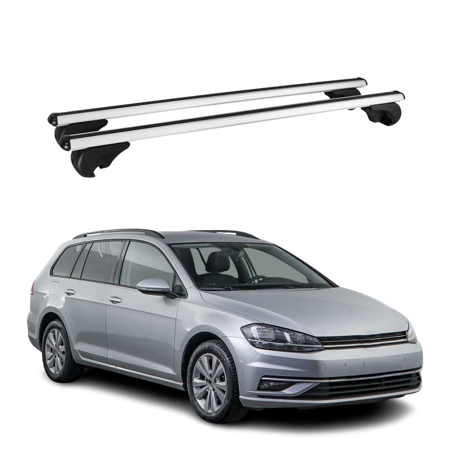 2015-2019 VW Golf Sportwagen Roof Rack Cross Bars Silver