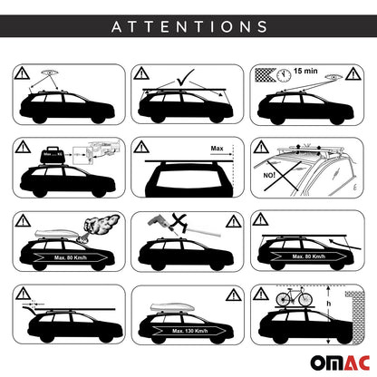 2018-2026 Volvo XC60 Roof Racks Cross Bars Silver