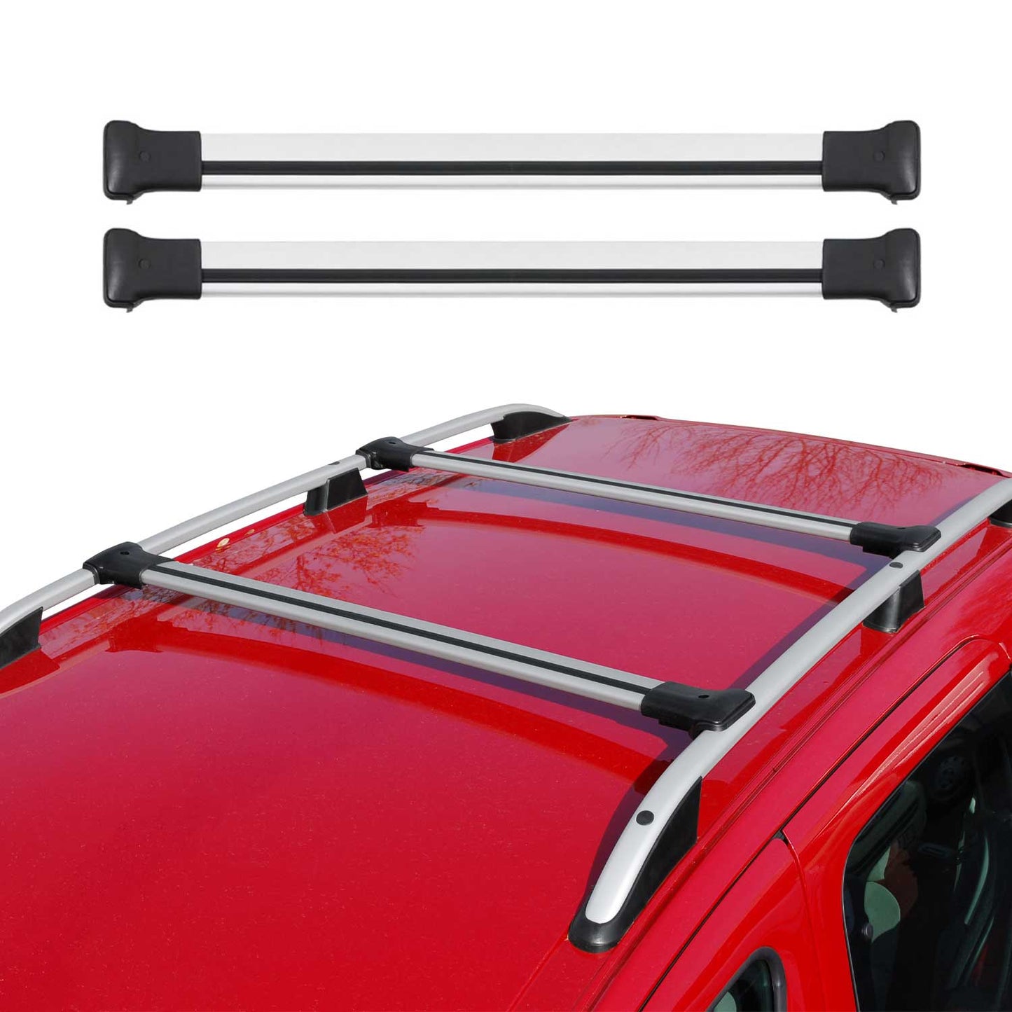 2009-2015 Mercedes GLK Class X204 Roof Rack Cross Bars Silver