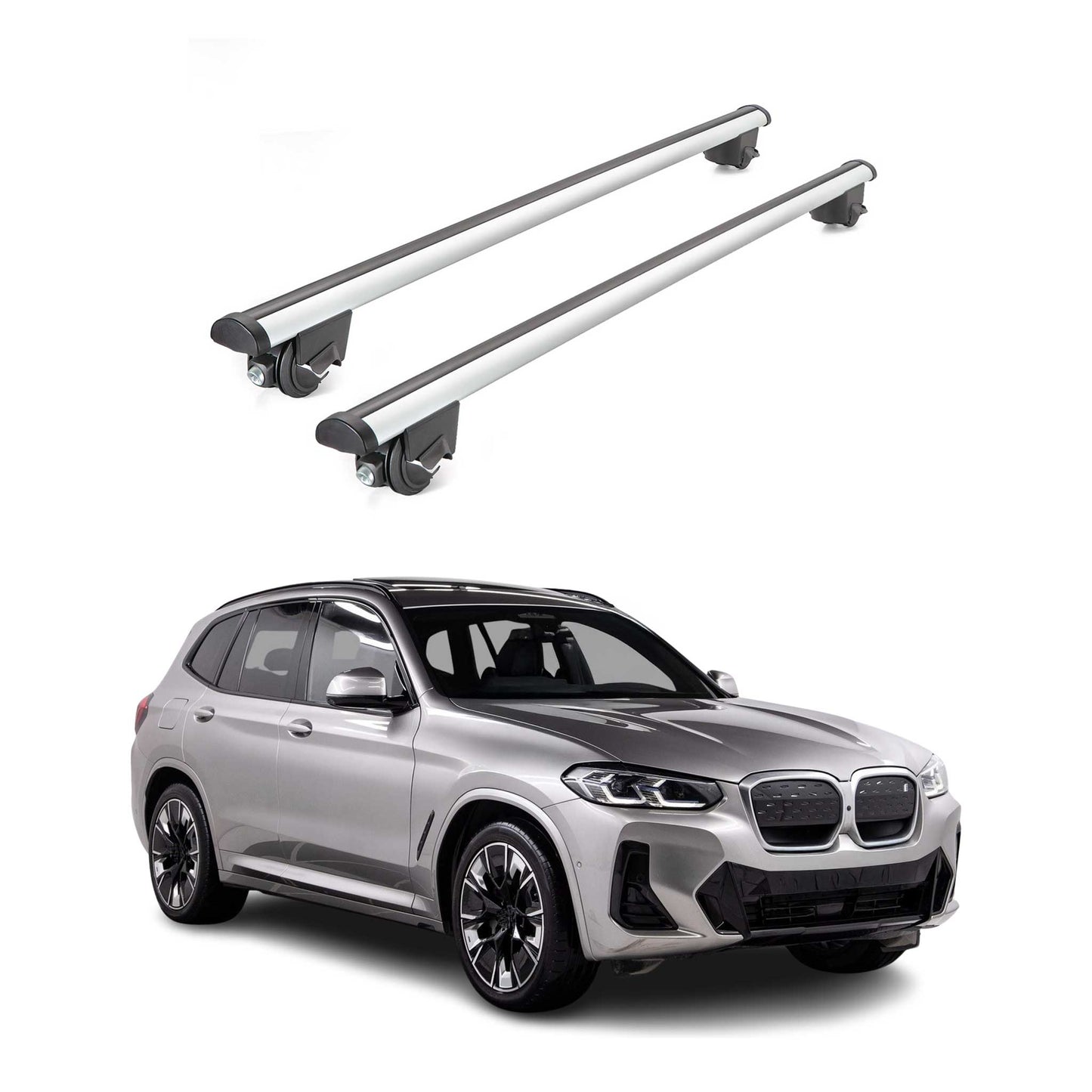 2021-2025 BMW iX3 G08 Roof Rack Cross Bars Luggage 220 Lbs Gray 2 Pcs