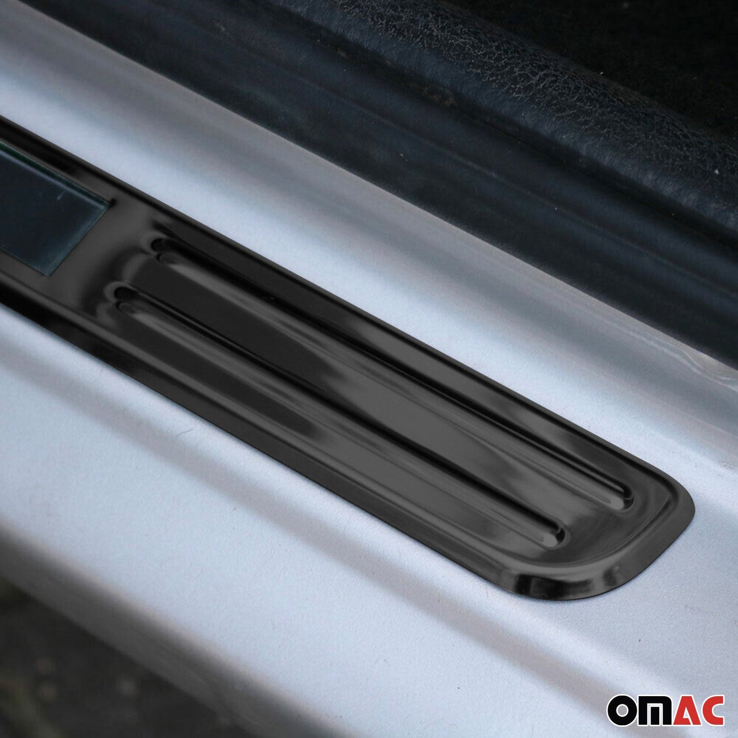 OMAC Door Sill Cover Illuminated For BMW Step Protector Guard S.Steel Black Chrome U028483