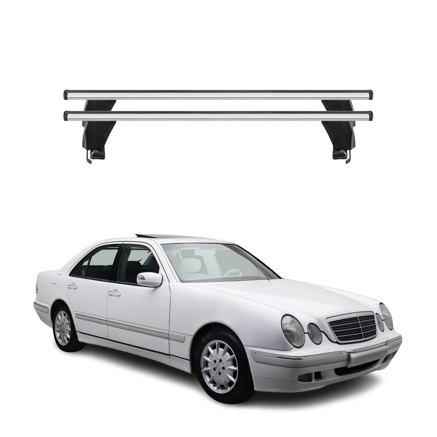 1996-2002 Mercedes E Class W210 Sedan Roof Rack Cross Bars Silver