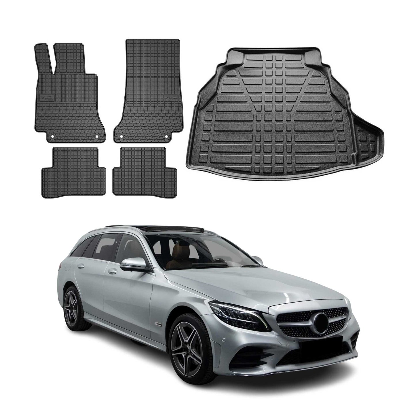 2015-2021 Mercedes C Class S205 Floor Mats & Cargo Liner Full Set All Weather