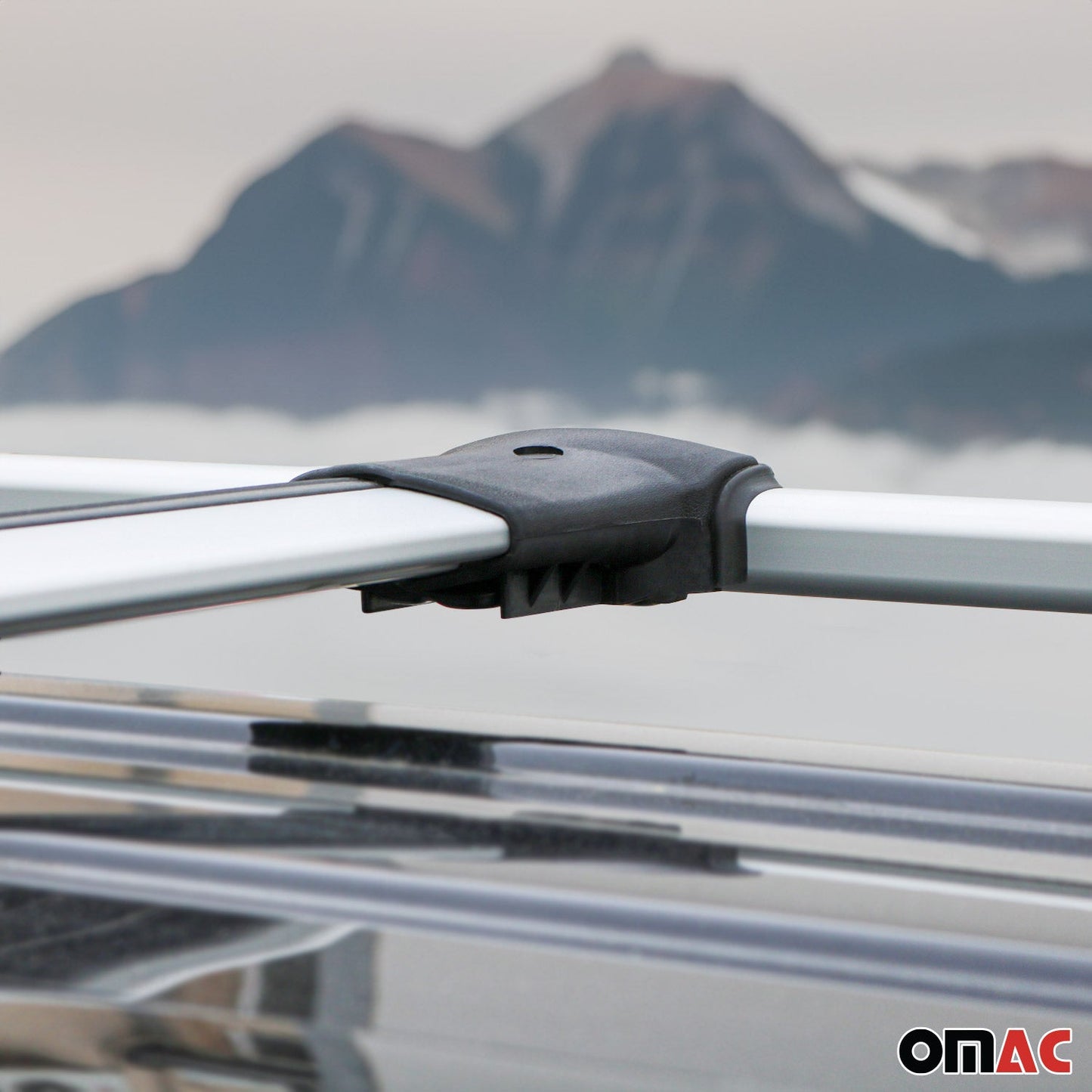 OMAC Bike Rack Carrier Roof Racks Set for RAM ProMaster 2014-2024 Silver 3x U020712