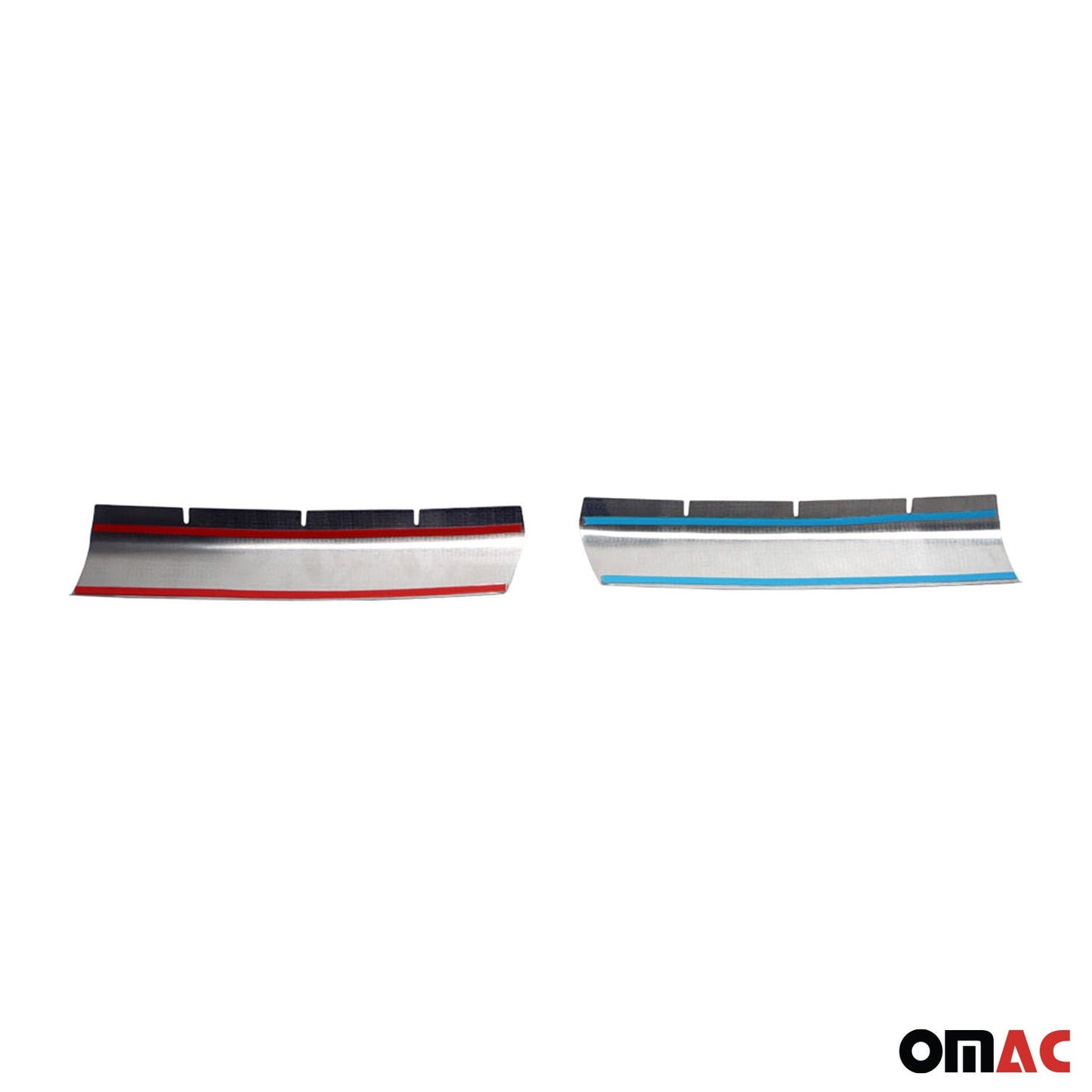 OMAC Front Bumper Grill Trim Molding for VW T5 Transporter 2003-2010 Steel Silver 2x 7522084