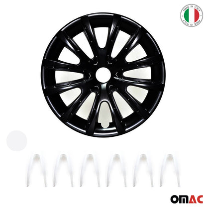 Bicolo Hub Caps Wheel Cover 14" Black & White Full Set 4 pcs.