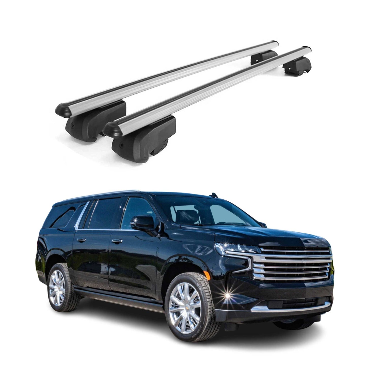 2021-2025 Chevrolet Suburban Roof Rack Cross Bars Silver