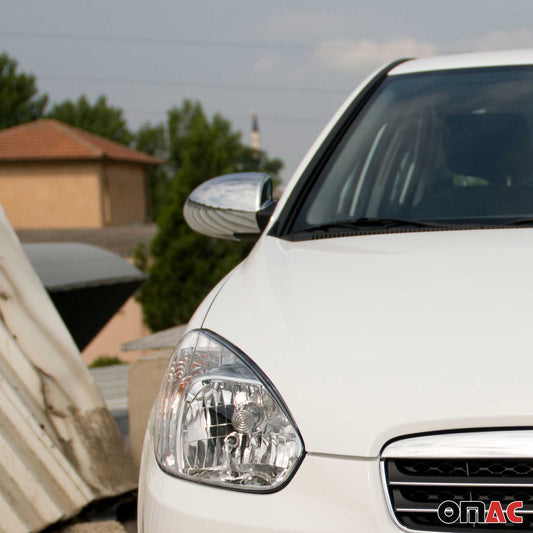 2006-2011 Hyundai Accent Side Mirror Cover Caps Chrome Silver 2 Pcs