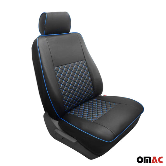 OMAC Leather Custom fit Car Seat Covers for Ford Transit 2015-2024 Black Blue 2626321A-SM1
